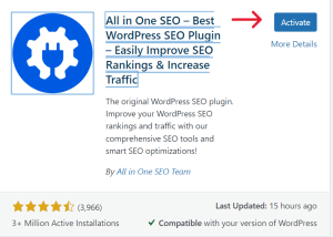 Activate All in One SEO