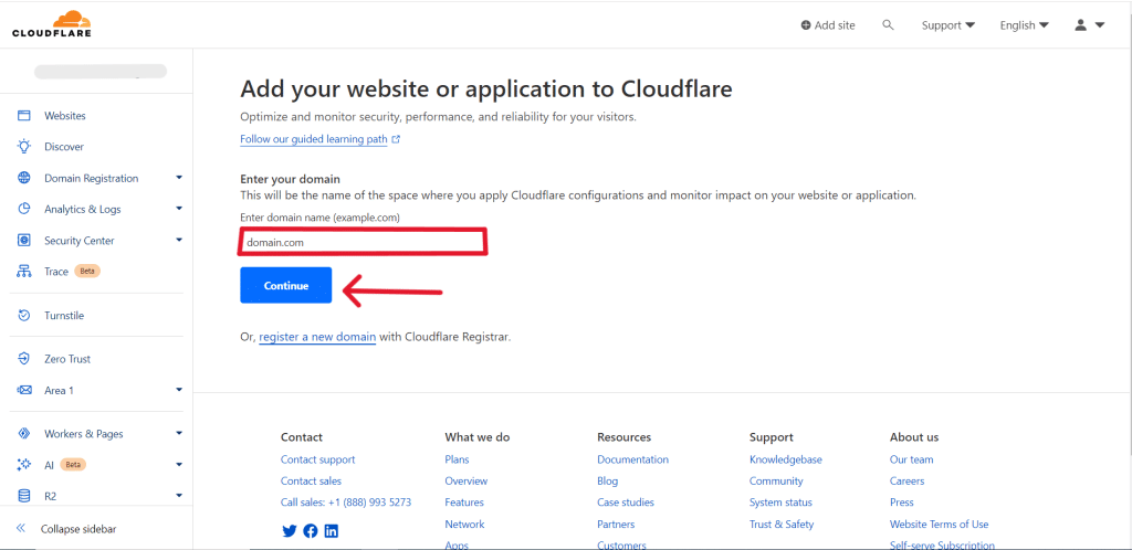 Add Website to Cloudflare