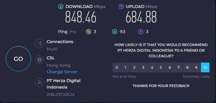 VPS Hong Kong Speedtest